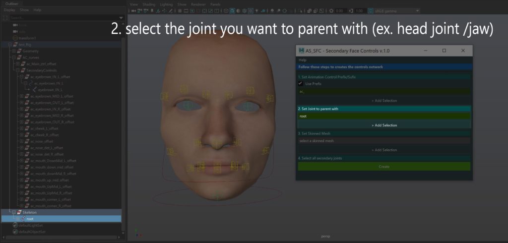 Select the joint you want to parent with